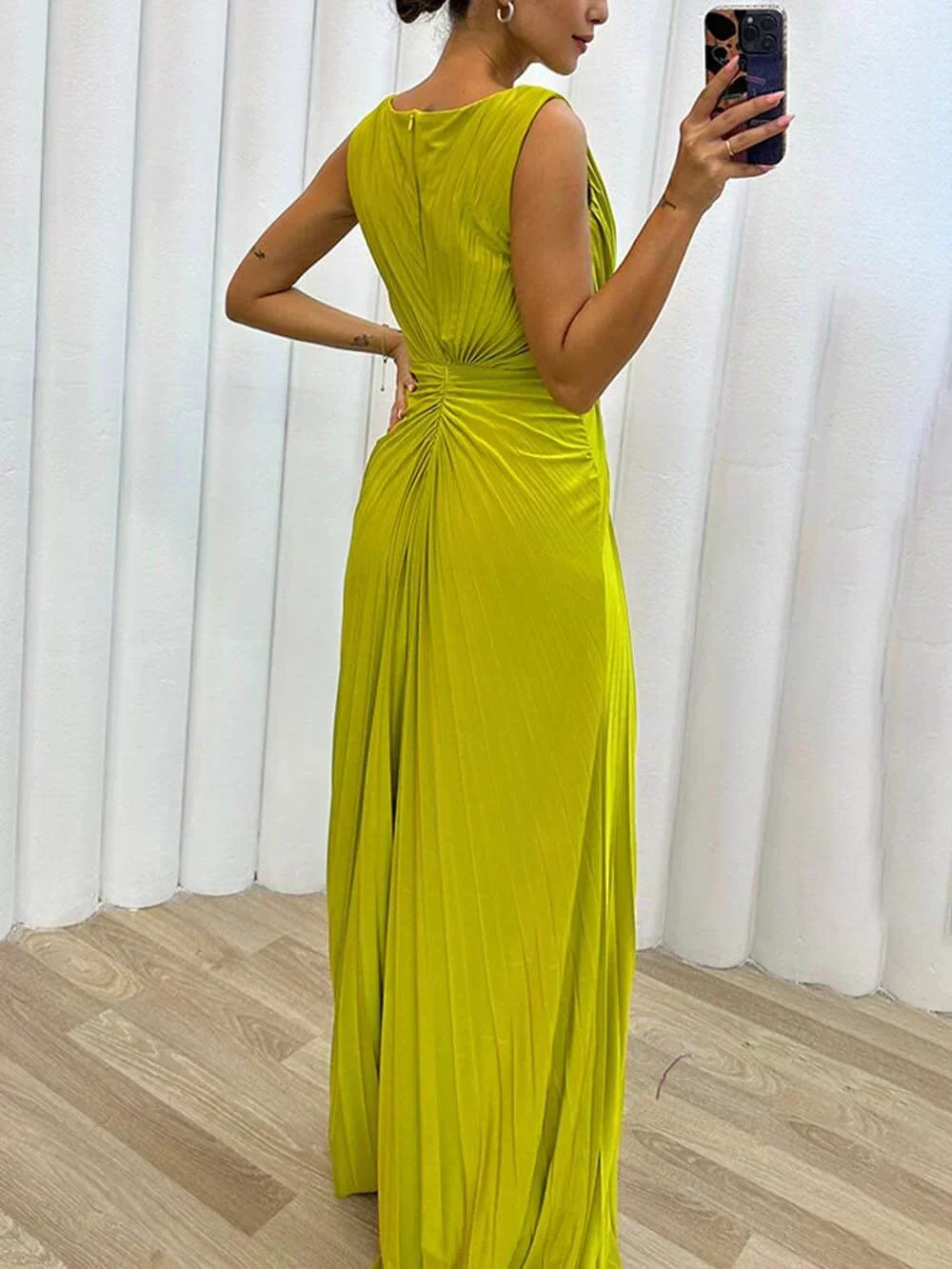 Margherita Wedding Guest Pleated Maxi Dress