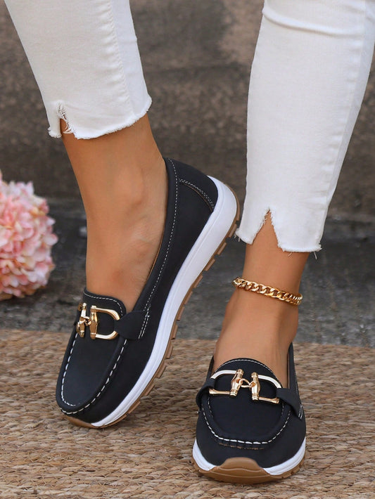 Kamilla Platform Loafers with Metallic Hardware