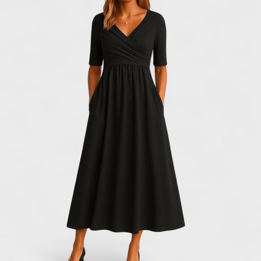Froukje V-Neck Wrap Midi Dress