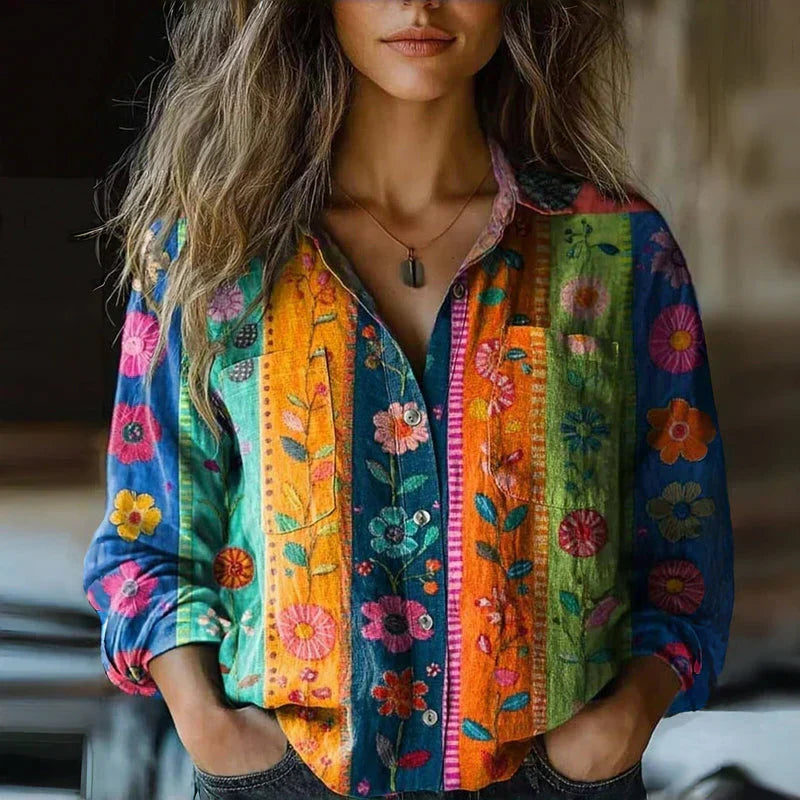Ratnavati Button-Down Bohemian Blouse