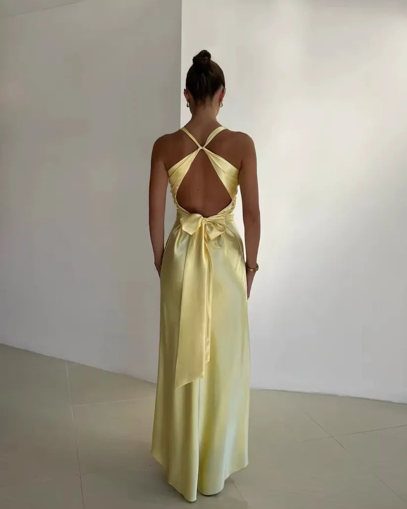 Zewditu Wedding Guest Maxi Dress with V-Neck