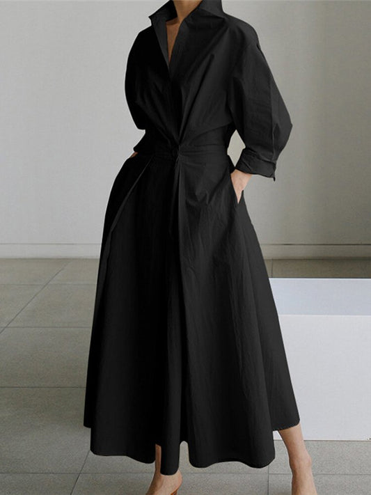 Marketta Wrap Waist Maxi Shirt Dress