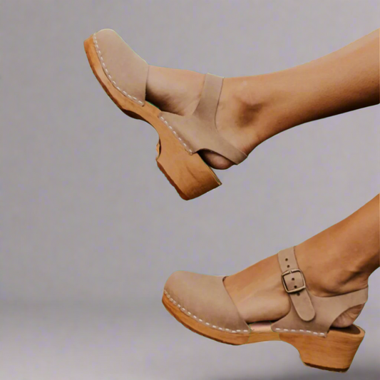 Aelfgifu Platform Ankle Strap Clogs