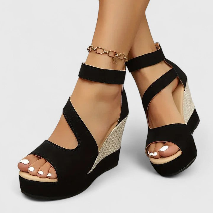 Aouregan Open Toe Platform Wedge Sandals