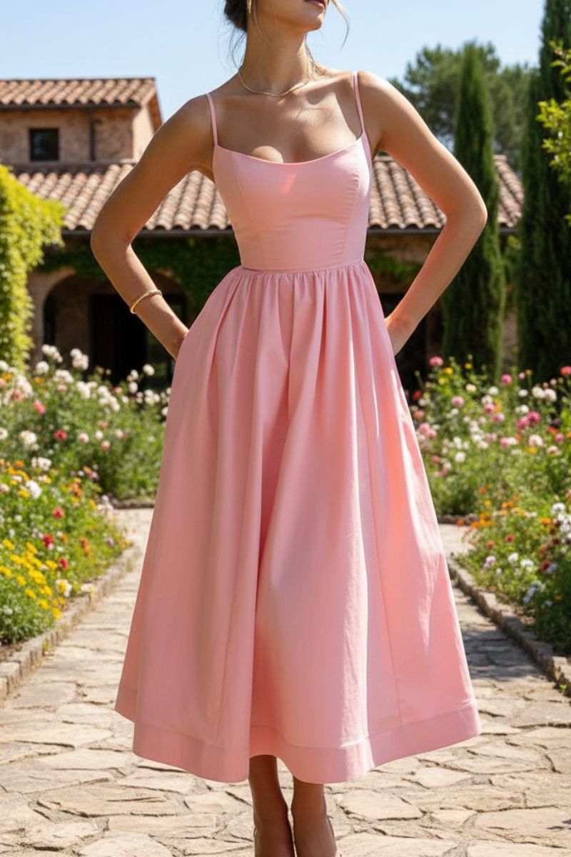 Myrrhine Sleeveless A-Line Midi Dress