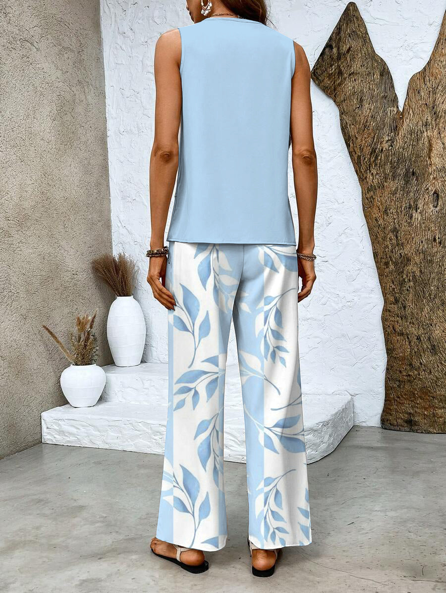Kaarina Wide Leg Floral Print Two-Piece Set