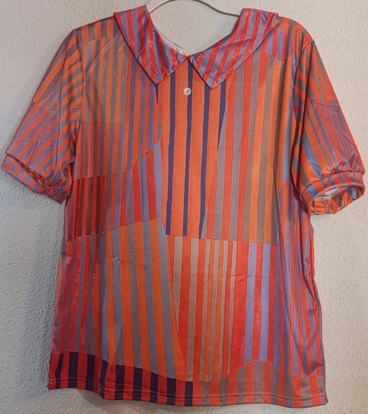 Vigdis Short Sleeve Collared Striped Shirt