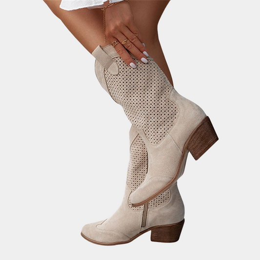 Gedvile Perforated Block Heel Cowboy Boots