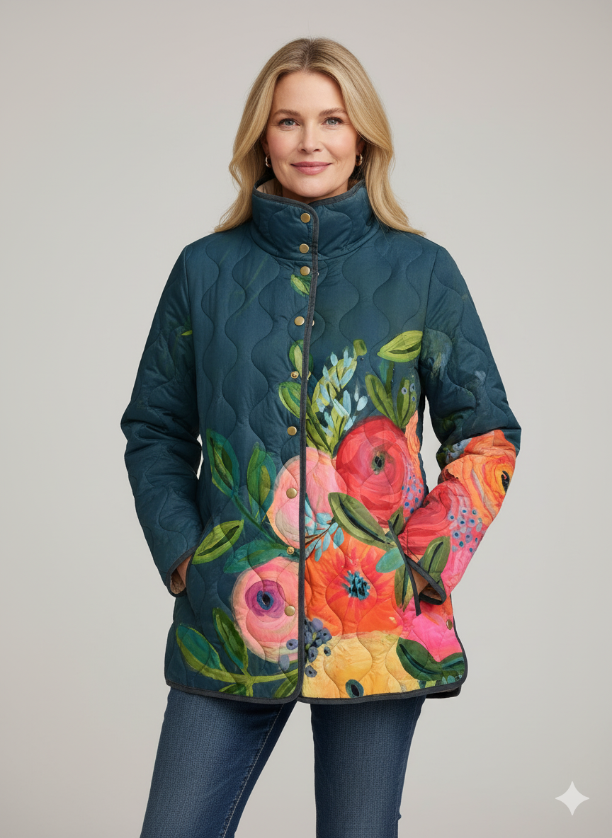 Orsolya Quilted Floral Print Jacket