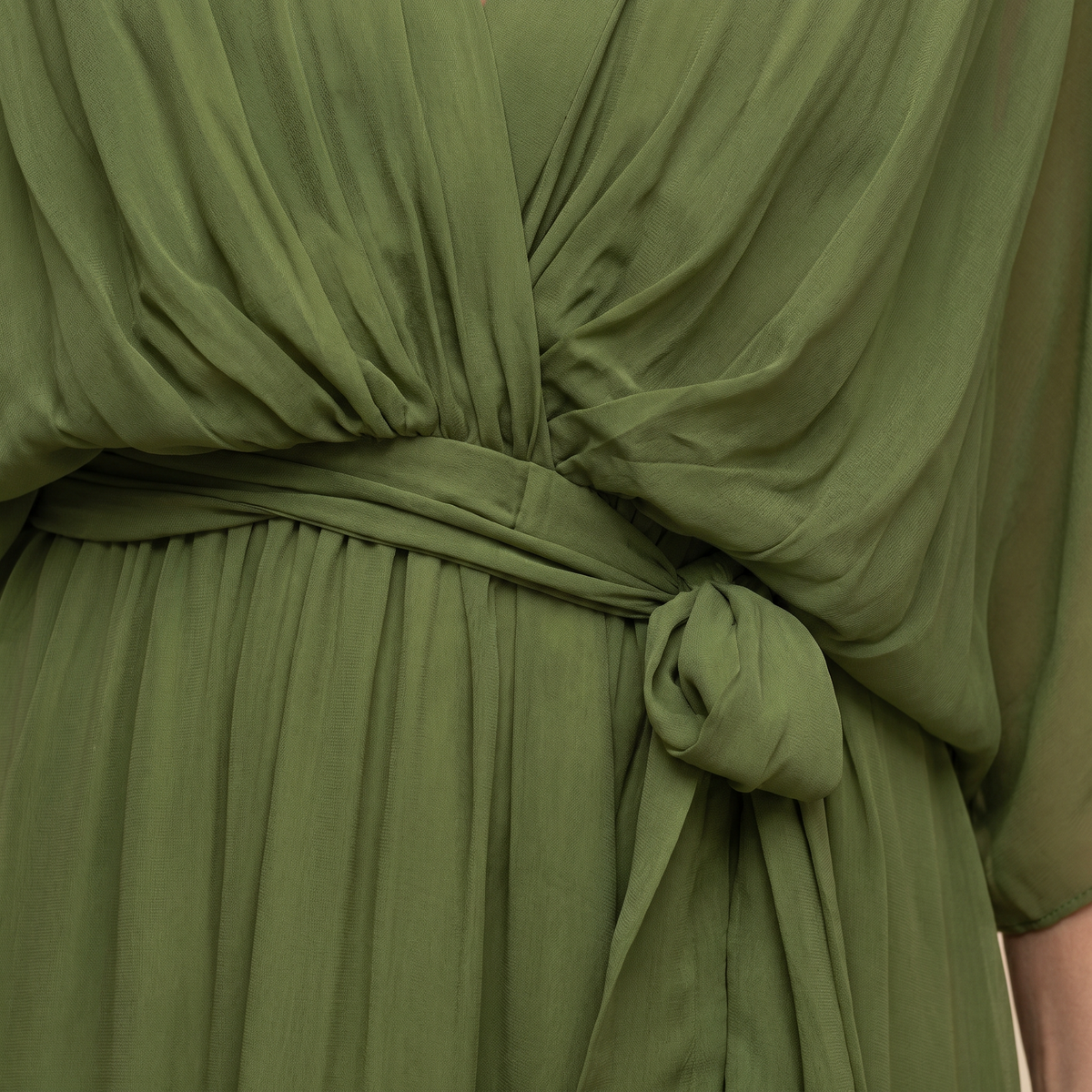 Evgenia Wrap Midi Dress with V-Neck