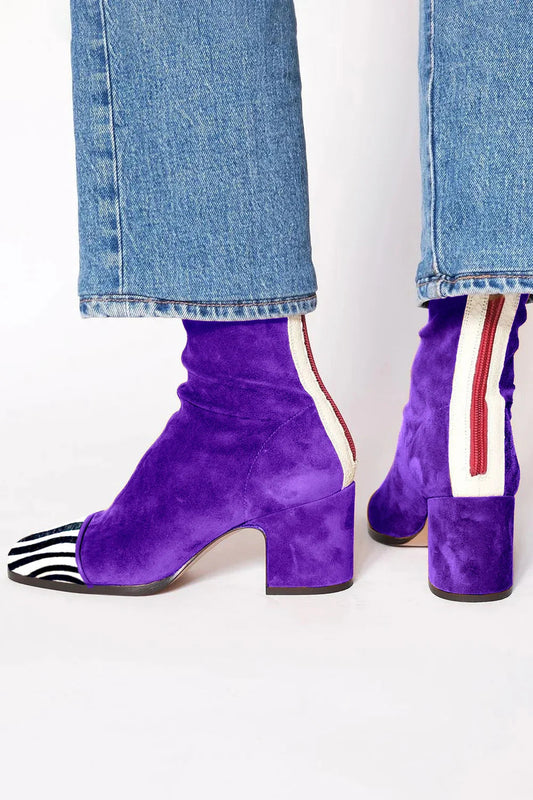 Morwenna Square Toe Block Heel Boots