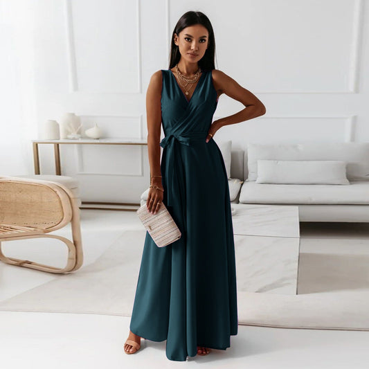Leutberge Wrap V-Neck Maxi Dress