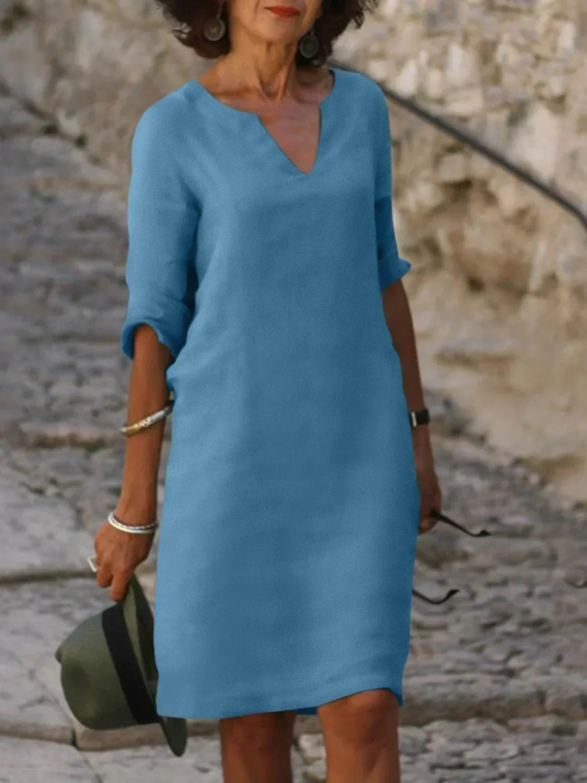 Halldora V-Neck Shift Dress