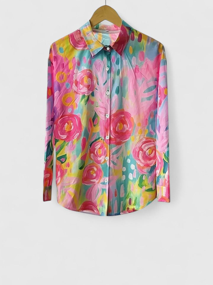 Fjola | Button-Down Floral Shirt for Women