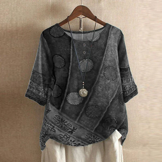 Padmini Floral Print Blouse with Oversized Fit