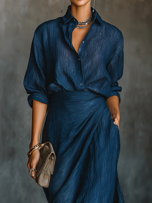 Siranush Button-Down Wrap Maxi Set