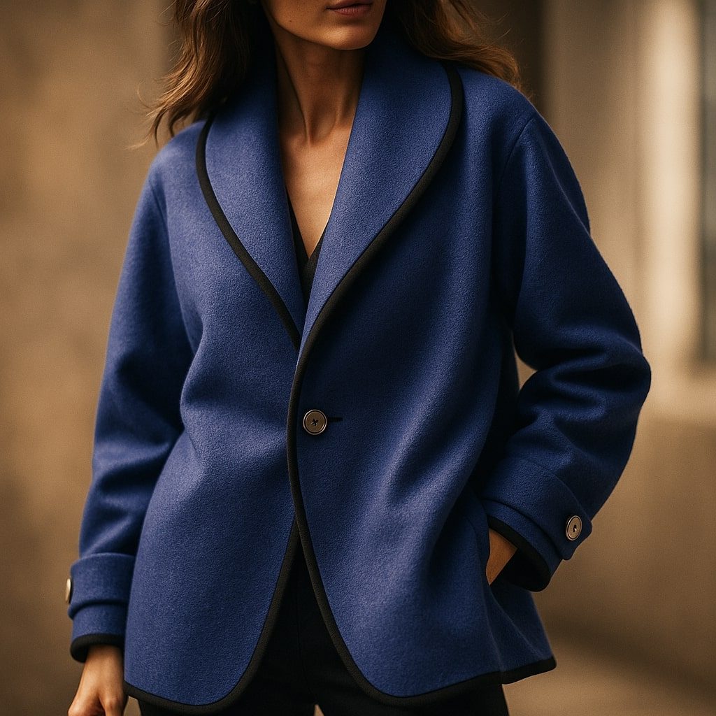 Auberte Oversized Swing Coat with Lapel