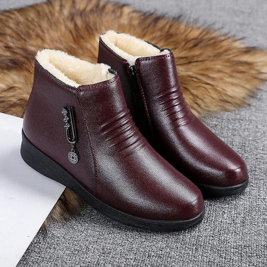 Irmine Shearling-Lined Ankle Boots for Winter, Side Zip