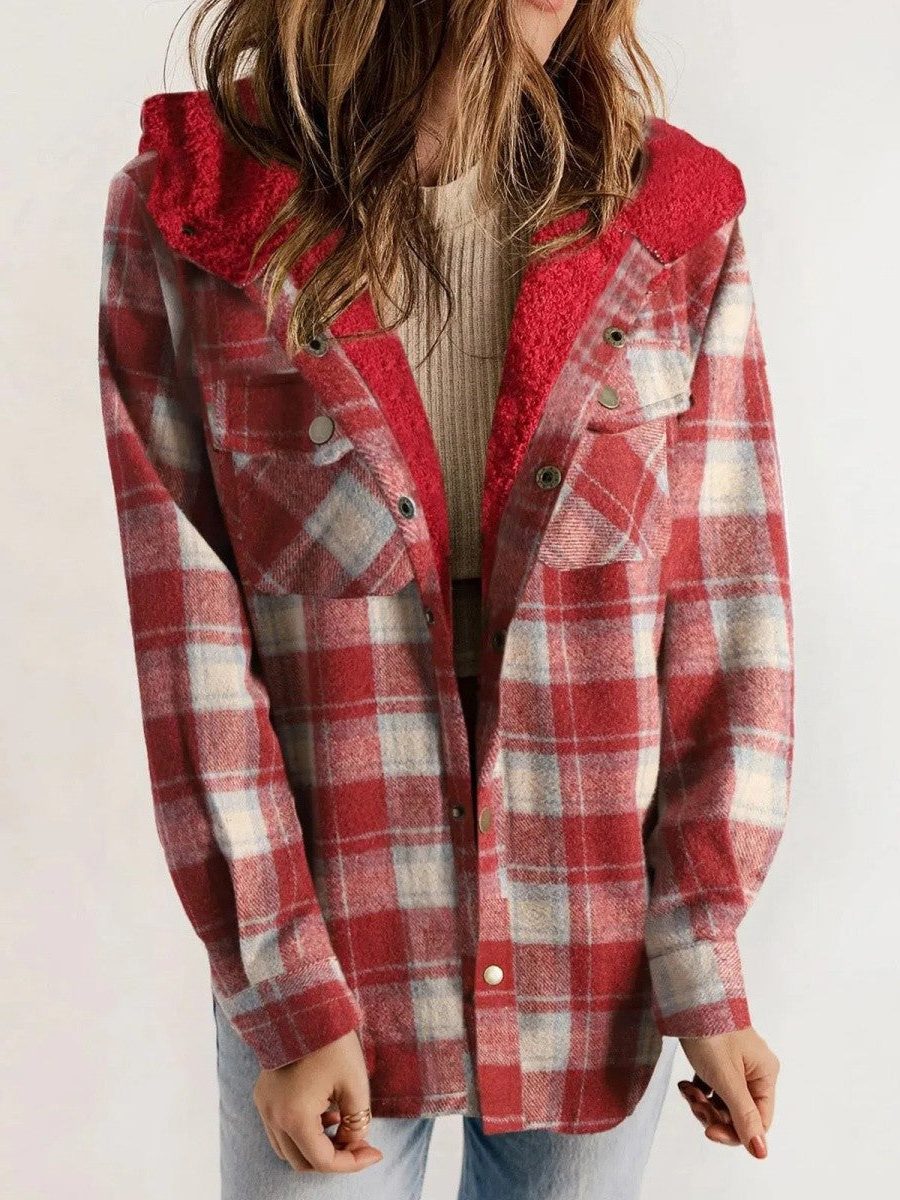 Bellaude Oversized Plaid Hooded Jacket