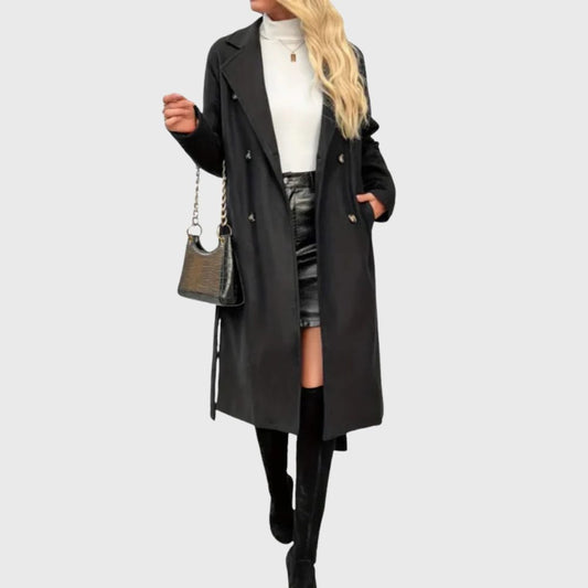 Amicia Longline Double-Breasted Trench Coat