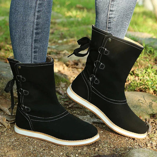 Adalsinde Lace-Up Winter Boots for Cold Days