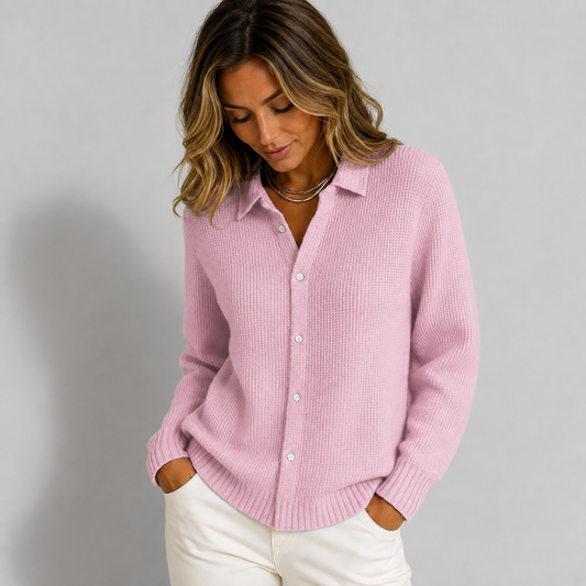 Lecia Ribbed Knit Button-Down Cardigan