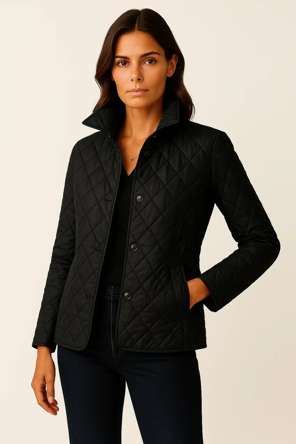 Eniko Quilted Button-Down Blazer