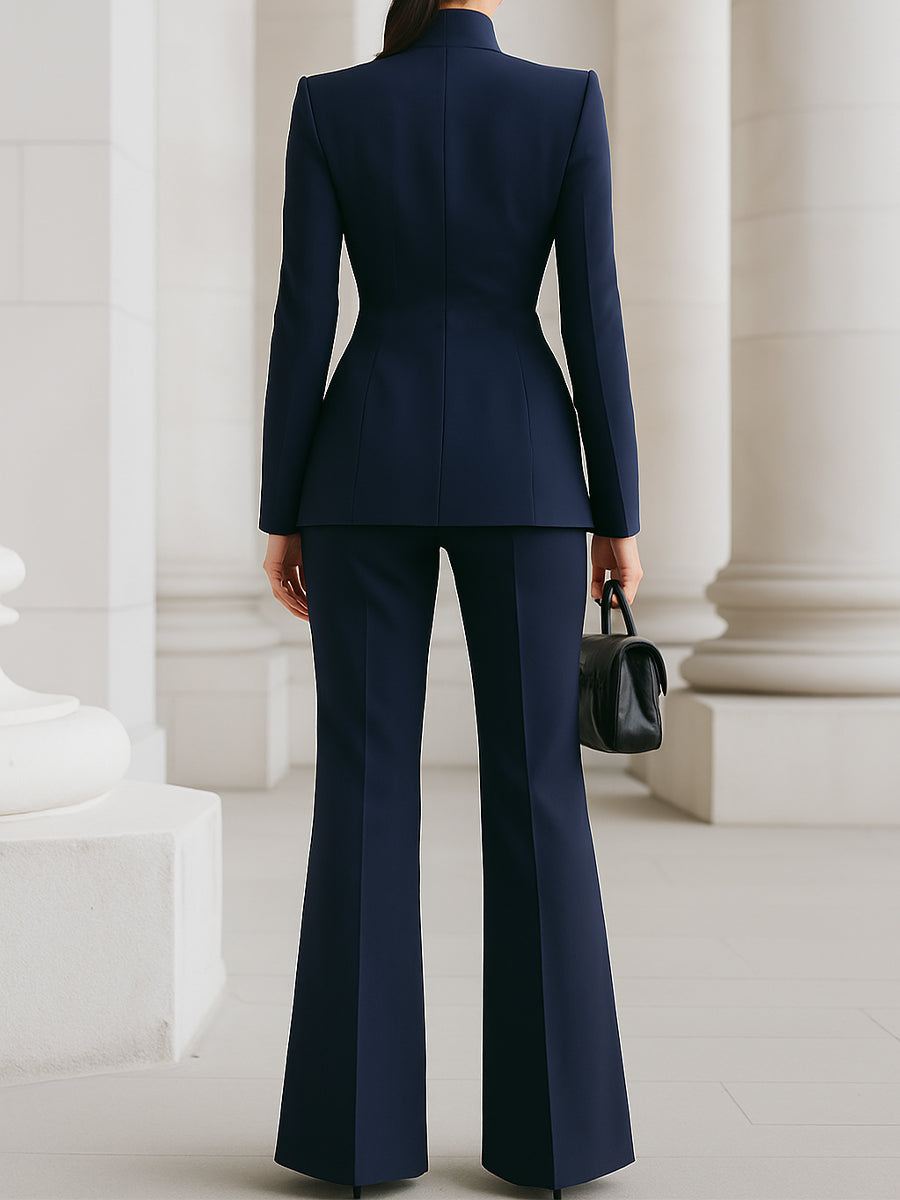 Ermessenda Blazer Suit Set with Long Sleeves