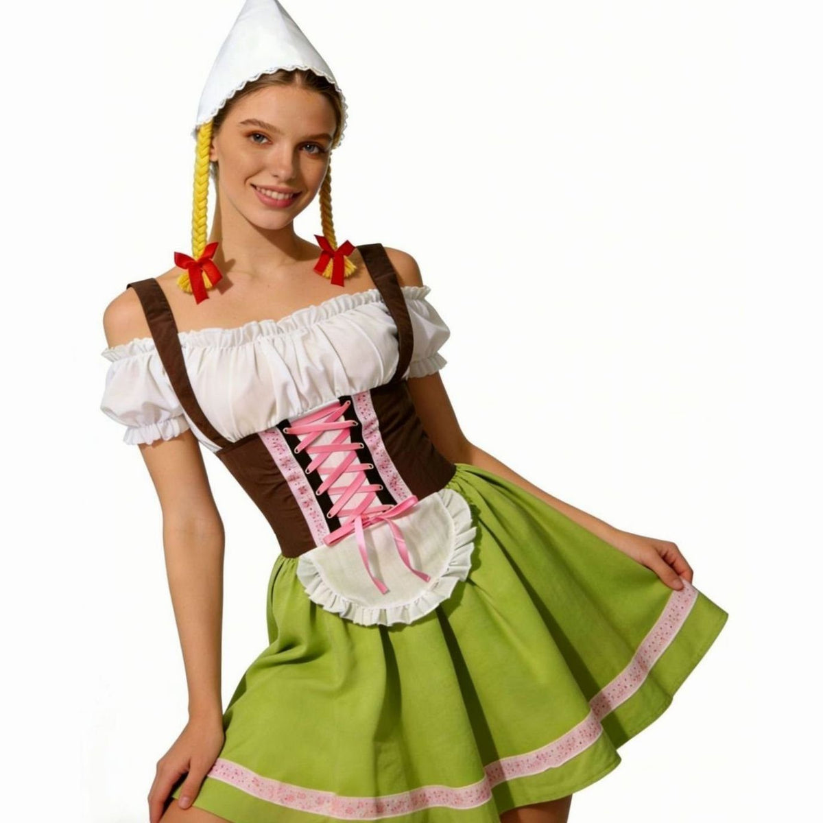 Ingeltrude A-Line Dirndl Dress with Lace-Up Corset