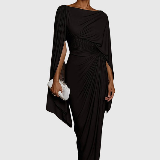 Isaline Pleated One-Shoulder Maxi Dress for Weddings