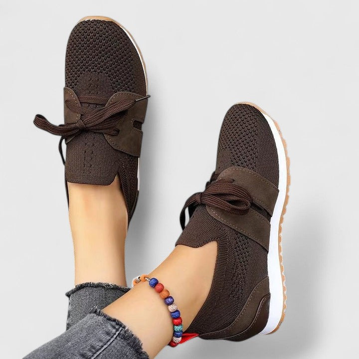 Pharailde Lace-Up Knit Sneakers