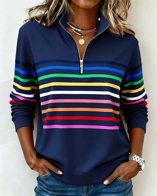 Wulfgyth Striped Half-Zip Sweatshirt