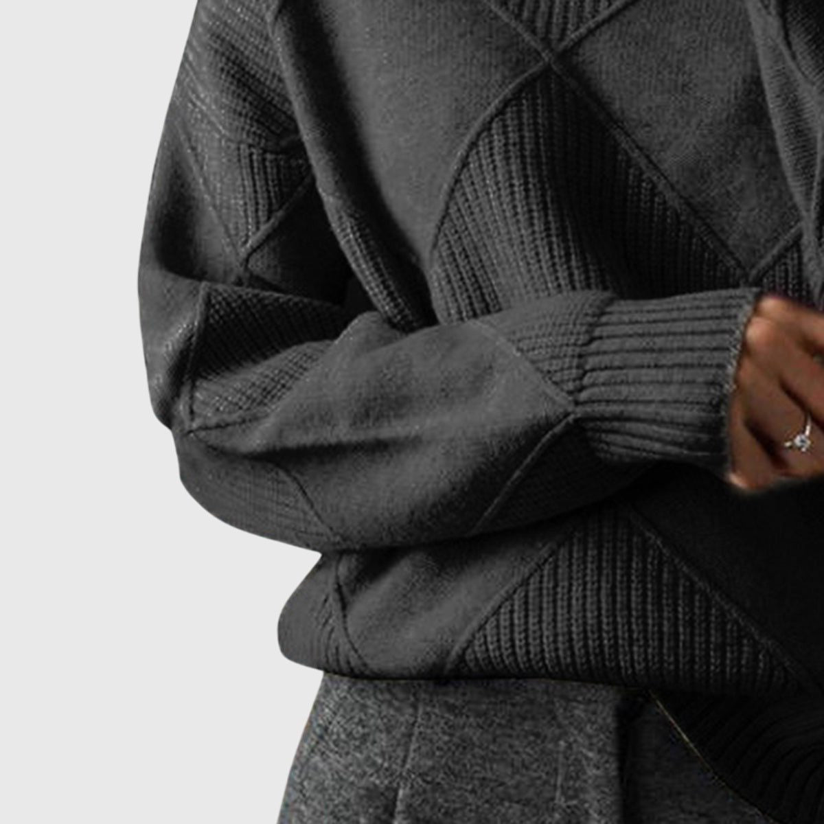 Helvide Ribbed Knit Turtleneck Sweater