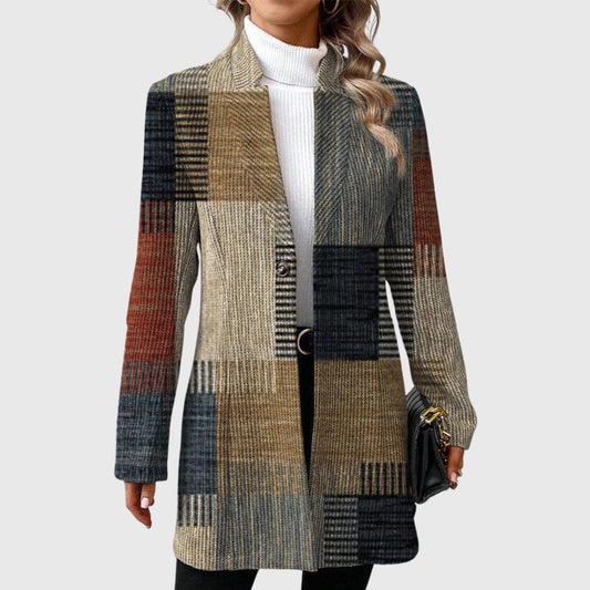 Hawisia Patterned Long Blazer for Occasions