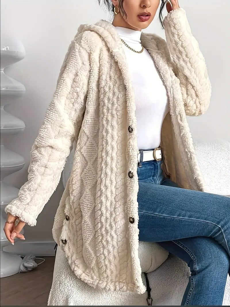 Joleine Fleece Oversized Hooded Cardigan