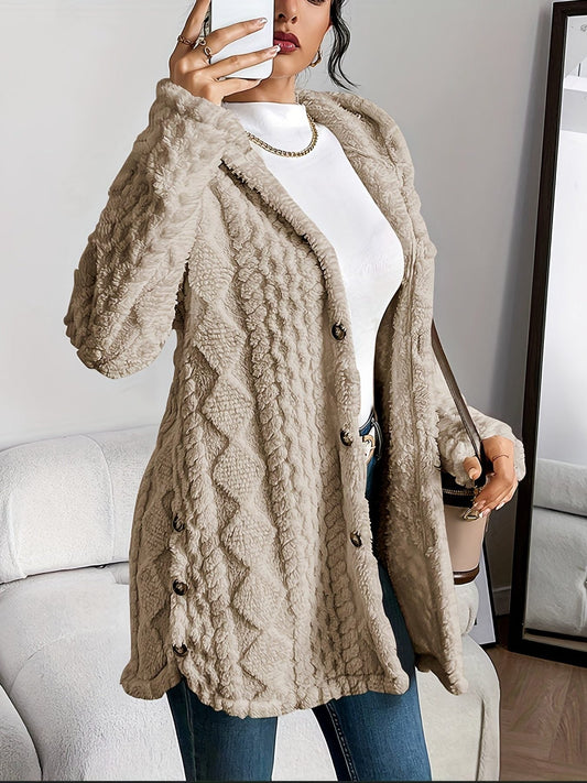 Joleine Fleece Oversized Hooded Cardigan