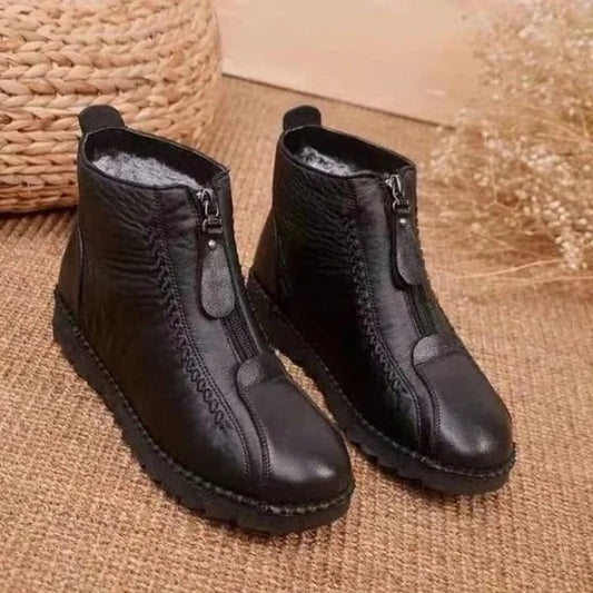Abelone Fleece-Lined Ankle Boots with Zip