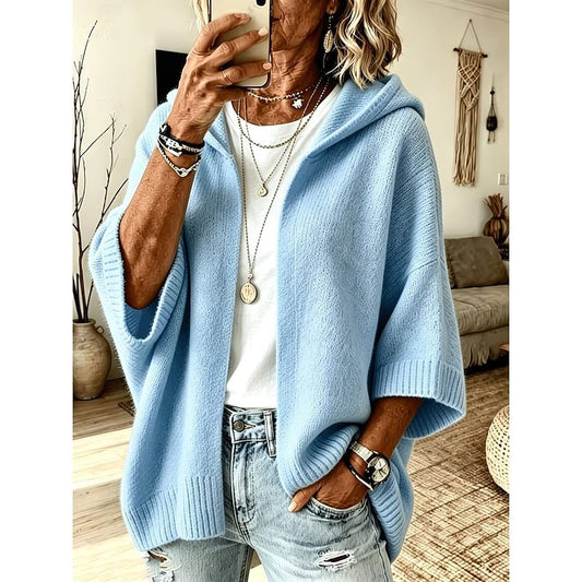 Idonea Oversized Hooded Open-Front Cardigan