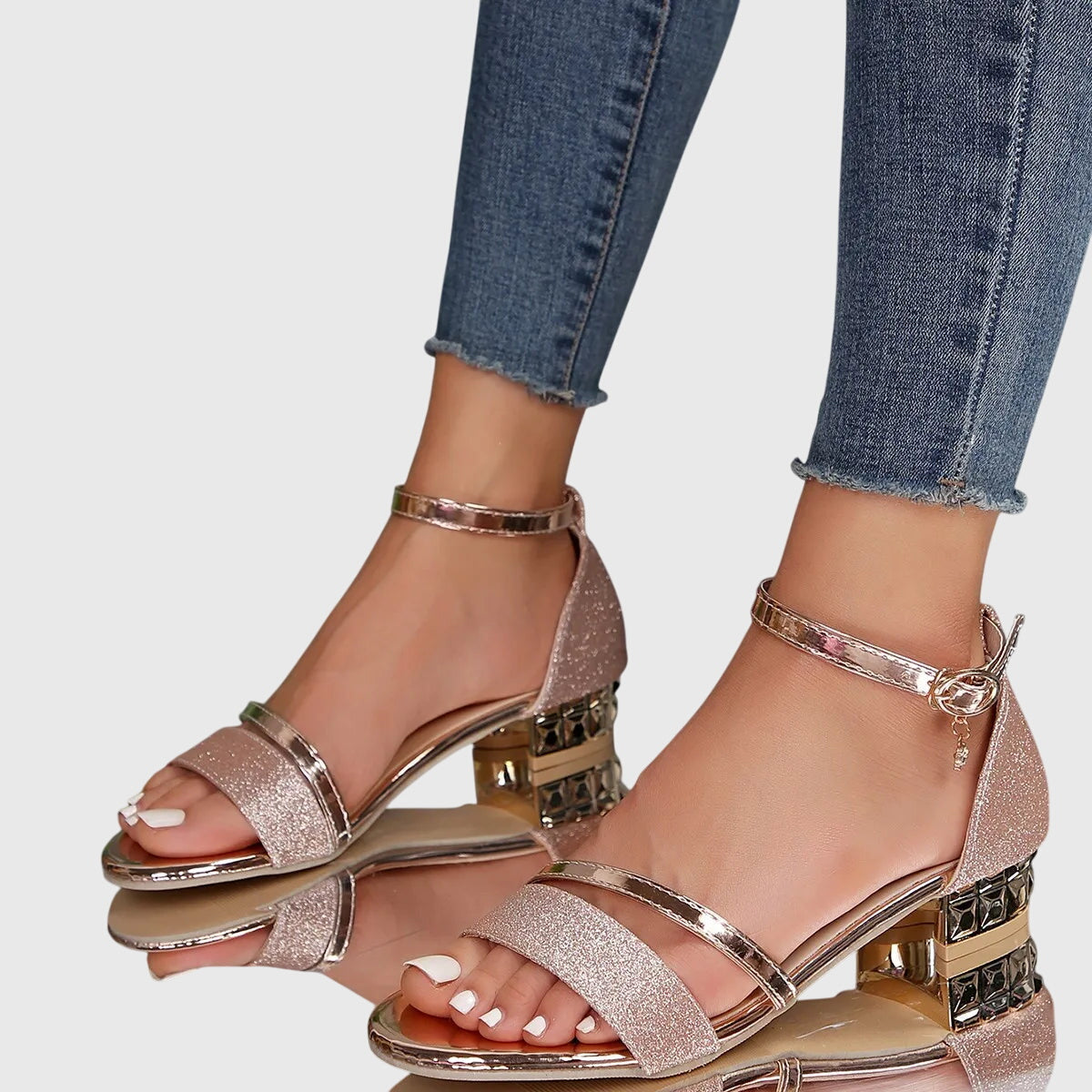 Dieudonnee Ankle Strap Block Heel Sandals