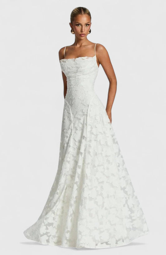 Wandalgarde Floral Spaghetti Strap A-Line Maxi Dress