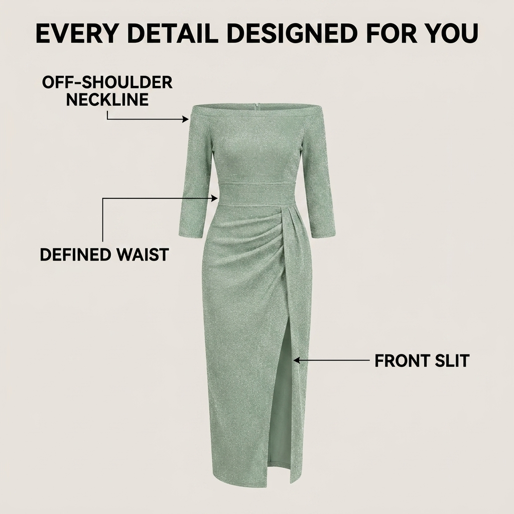 Shushanik Off-Shoulder Midi Wrap Dress