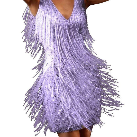 Sancie Sequin Fringe Mini Dress for Celebrations