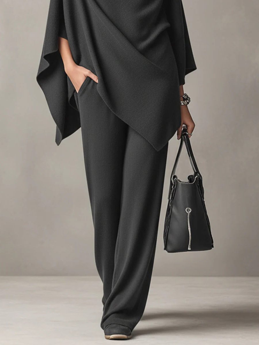Ysabel Draped Two-Piece Set with Cowl Neck