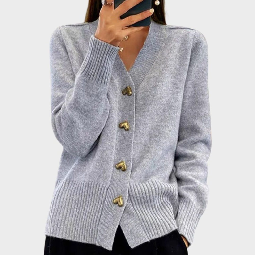 Marguerine Ribbed Knit Button-Up Cardigan