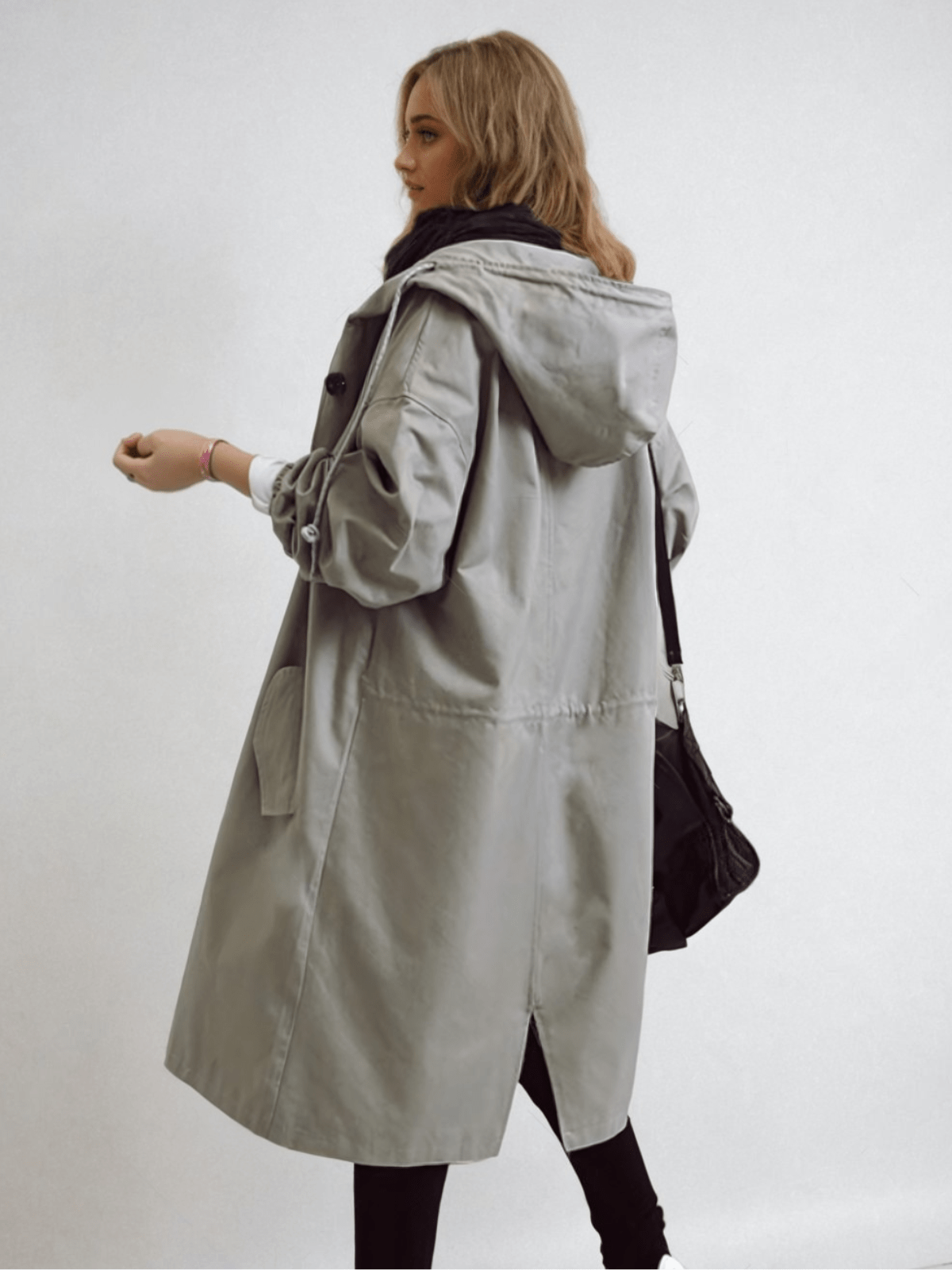 Thorgunna Oversized Button-Down Trench Coat