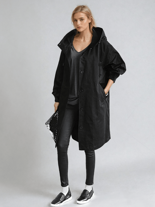 Thorgunna Oversized Button-Down Trench Coat