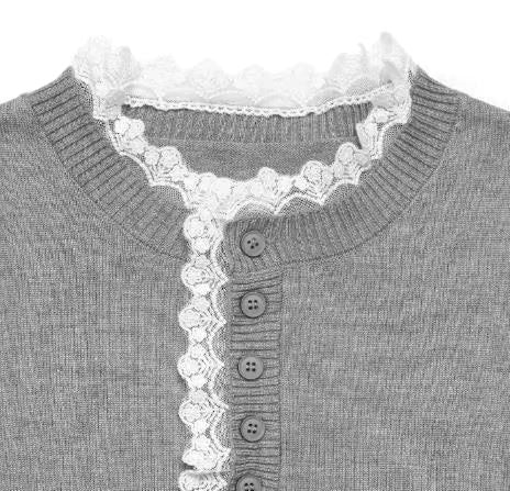 Ermintrude Ribbed Knit Sweater with Crew Neck