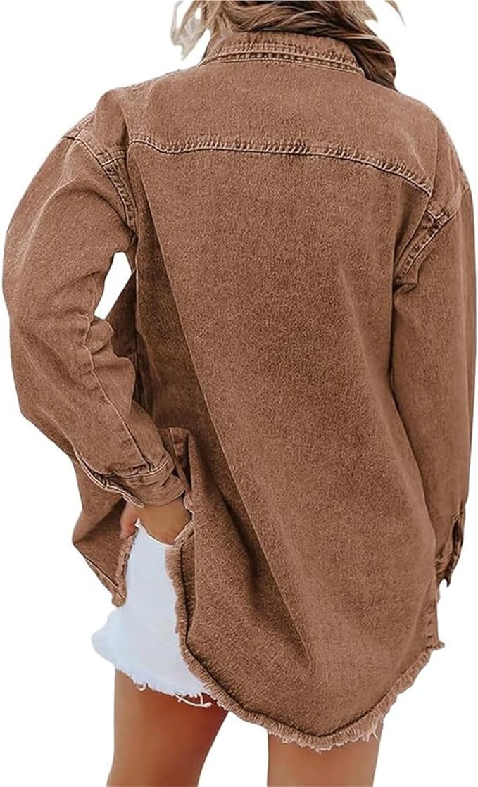 Oriolt Oversized Denim Jacket, Button-Down
