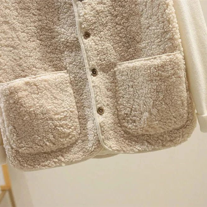 Herleve Ribbed Knit Button-Up Vest