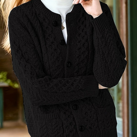 Hodierne Textured Cardigan for Everyday, Button-Front